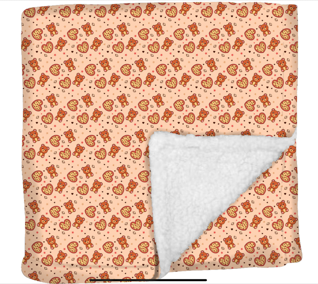 Teddy Hearts Collection Fluffy Blanket: Warm and Comfortable Fluffy Blanket for Dogs, Dog Accessories