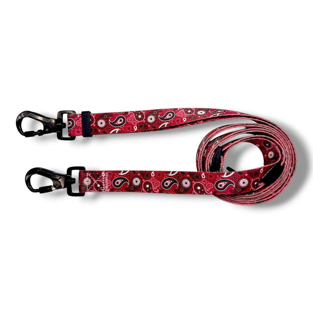 Red Paisley - Hands Free Leash