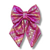 Fuchsia Meadows - Leather Flower Tie