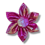 Fuchsia Meadows - Leather Flower Tie