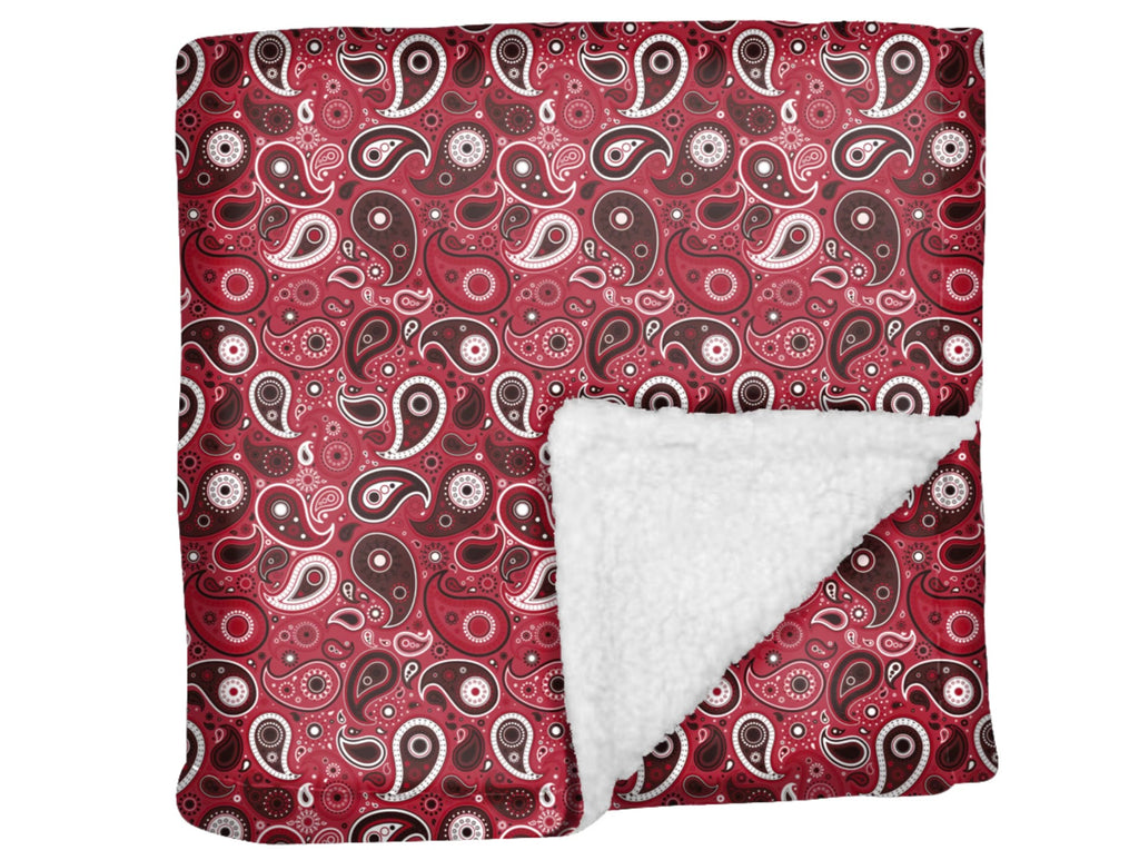 Red Paisley Collection Fluffy Blanket: Cozy Comfort for Your Furry Friend - Fluffy Blanket for Dogs, Dog Accessories