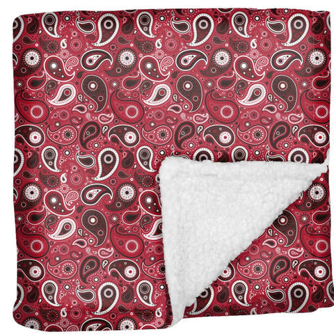 Red Paisley Collection Fluffy Blanket: Cozy Comfort for Your Furry Friend - Fluffy Blanket for Dogs, Dog Accessories