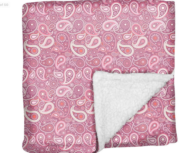 Pink Paisley Collection Fluffy Blanket: Luxurious Comfort for Your Pup - Fluffy Blanket for Dogs, Dog Accessories