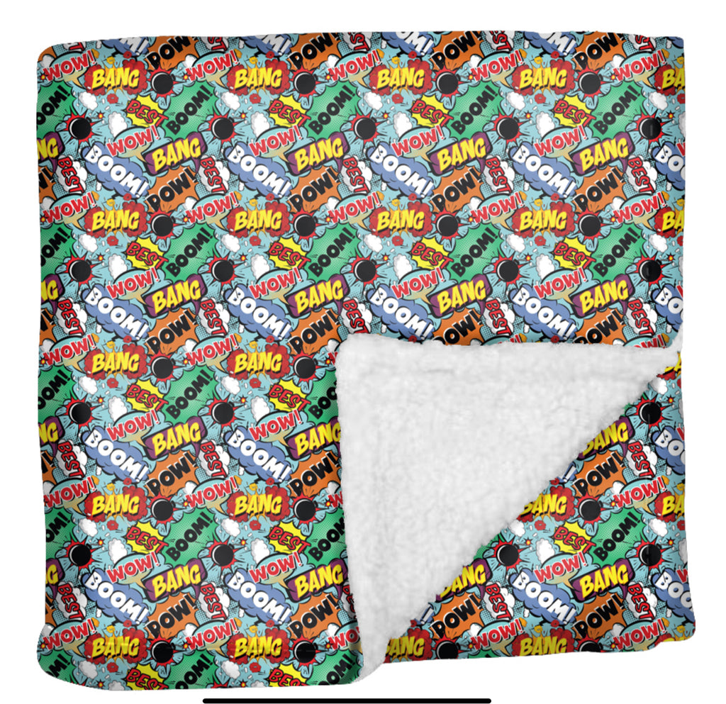 Boom Pow Bang Fluffy Blanket: Vibrant and Soft Blanket for Dogs - Perfect Dog Accessories for Cozy Comfort