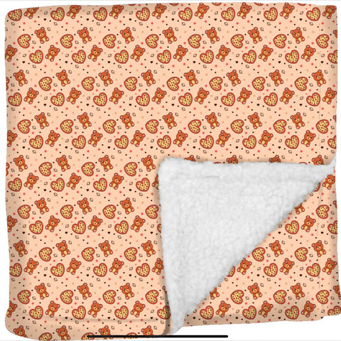 Teddy Hearts Collection Fluffy Blanket: Warm and Comfortable Fluffy Blanket for Dogs, Dog Accessories