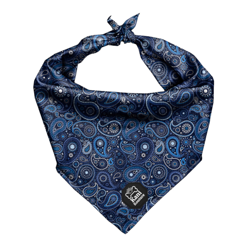 Blue Paisley Cooling Bandana: Refreshing Dog Accessory for Keeping Your Pup Cool and Stylish