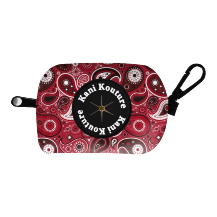 Red Paisley Poop Bag Dispenser: Stylish Dog Waste Bag Holder, Dog Accessories