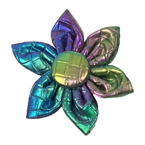 Mystical Haze - Leather Flower Tie