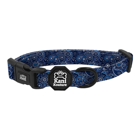 Blue Paisley Adjustable Collar: Stylish and Comfortable Dog Collar for Everyday Wear