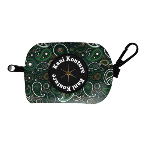 Green Paisley Poop Bag Dispenser: Easy-to-Use Dog Waste Bag Holder, Dog Accessories