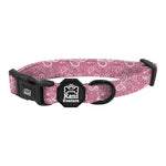 Pink Paisley Collection: Adjustable Dog Collar with Stylish Paisley Pattern