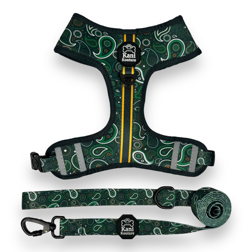 Green Paisley - Adjustable Harness