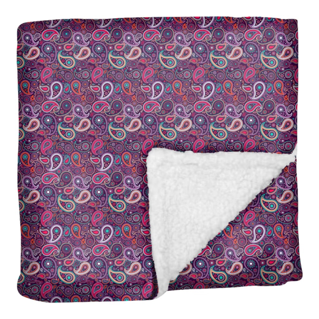 Purple Paisley Collection Fluffy Blanket: Ultimate Comfort for Your Canine Companion - Fluffy Blanket for Dogs, Dog Accessories