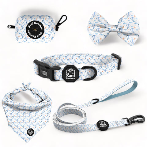 Big Air Deluxe Collar Set: Adjustable Collar, Leash, Cooling Bandana, Bow Tie, and Accessories