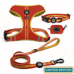 Scarlett Luxe Essential Adjustable Set: Premium Dog Harness, Collar, Leash, and Poop Bag Dispenser for Ultimate Style and Functionality on Walks