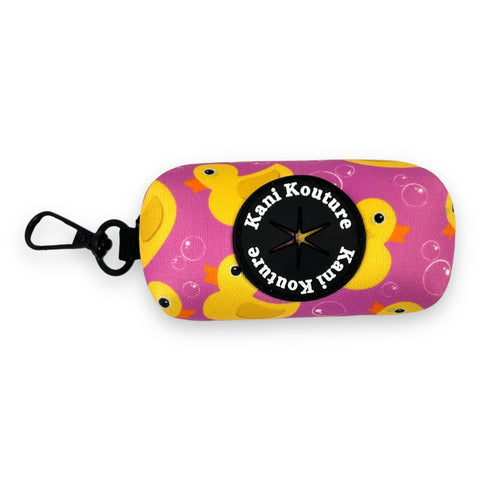 Pink Rubber Ducky - Poop Bag Dispenser