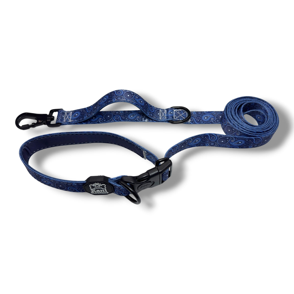 Blue Paisley - Hands Free Leash