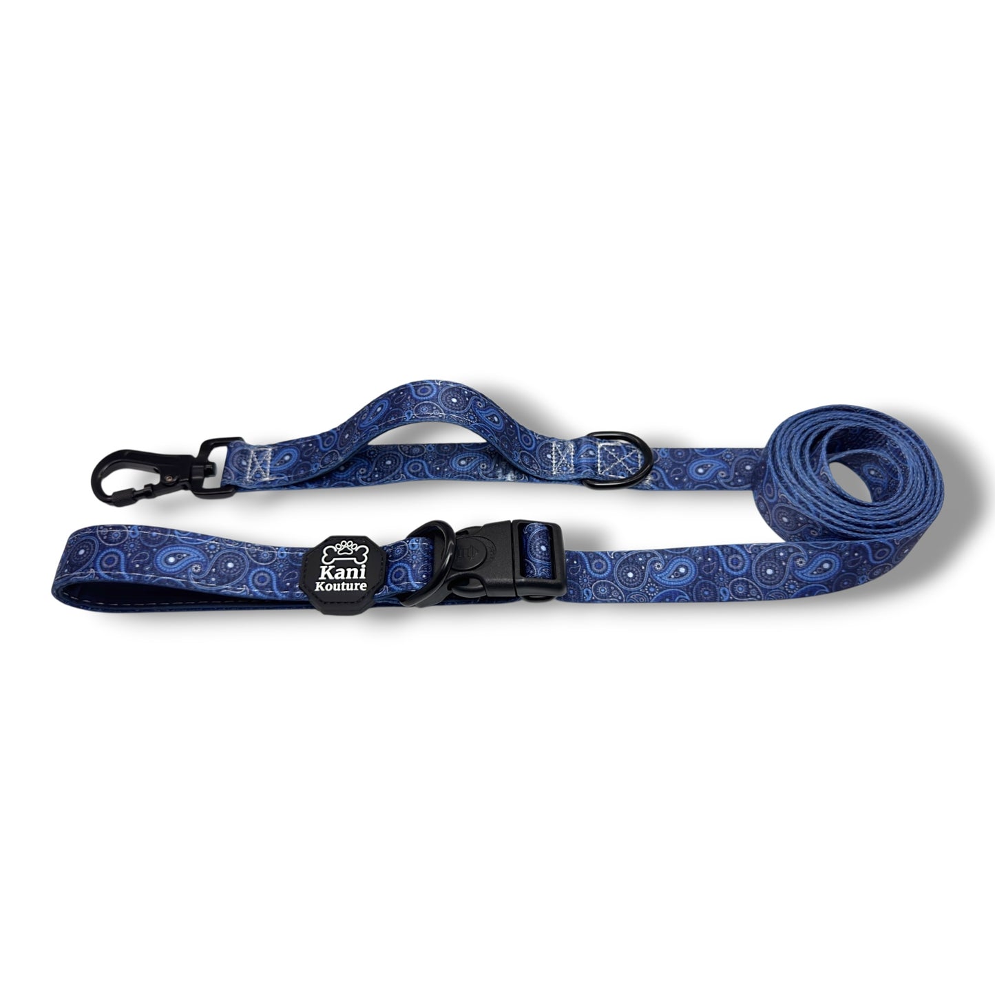 Blue Paisley - Hands Free Leash