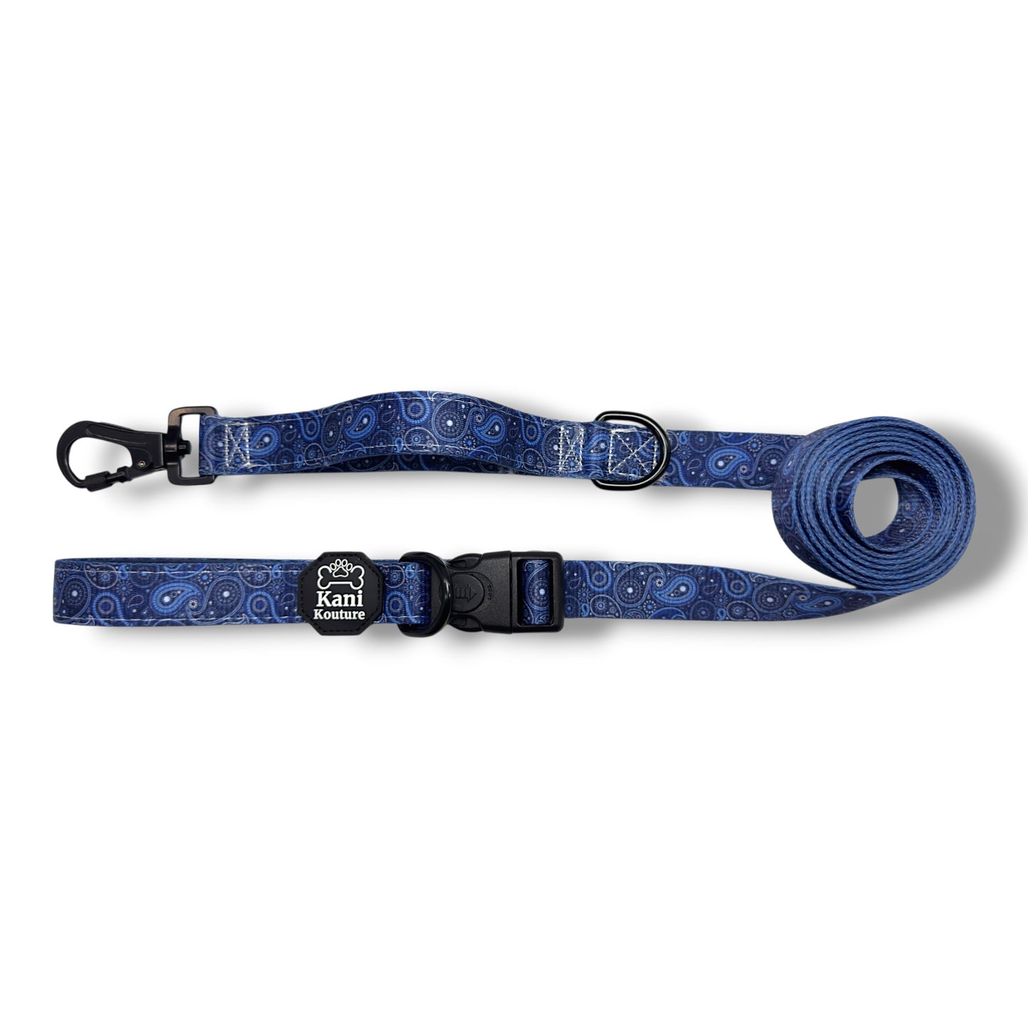 Blue Paisley - Hands Free Leash