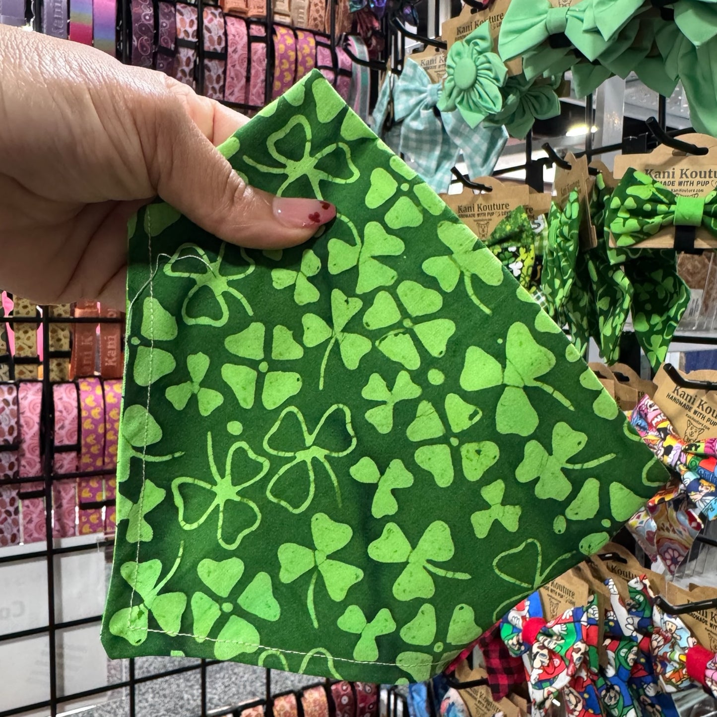 Golden Clover Glow Reversible Scrunchie Bandana