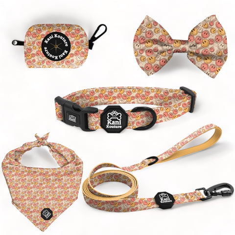 All Smiles Deluxe Collar Set: Adjustable Collar, Leash, Bow Tie, Cooling Bandana, and Accessories